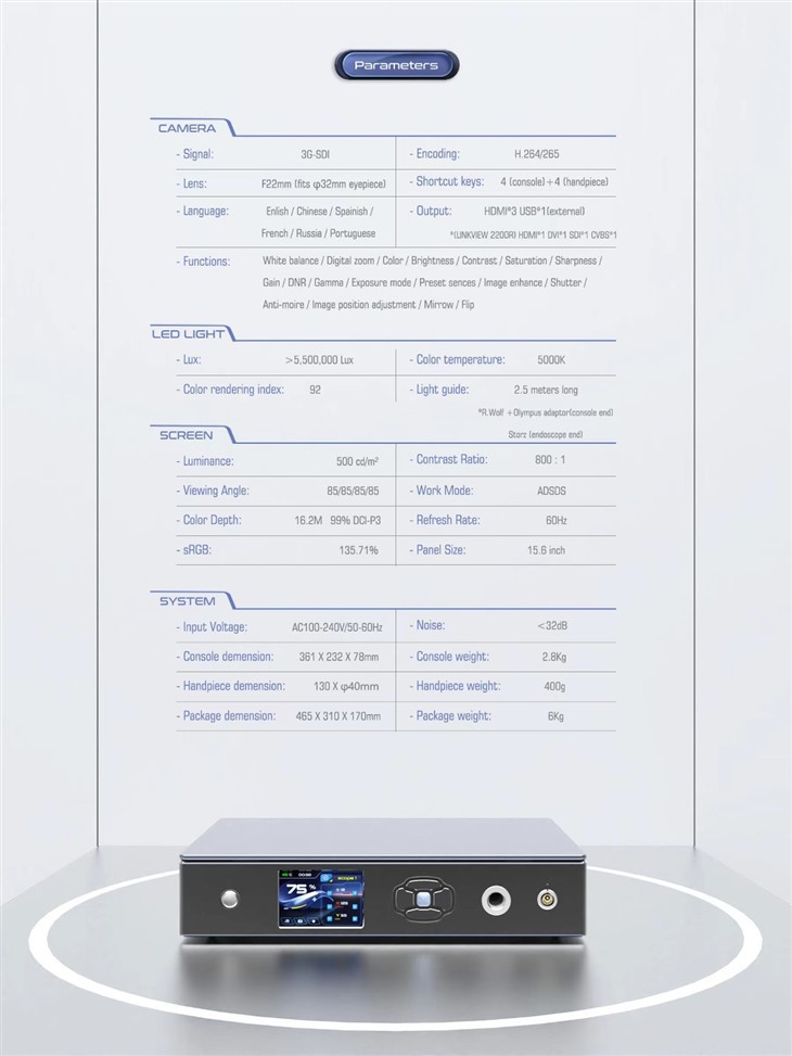 3-in-1 Laparoscopic Hysteroscopy Camera